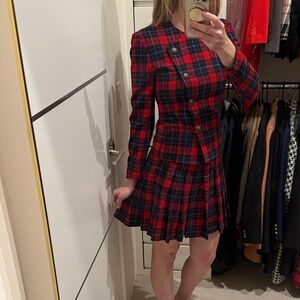 Pendleton Red and Blue Plaid skirt suit XS